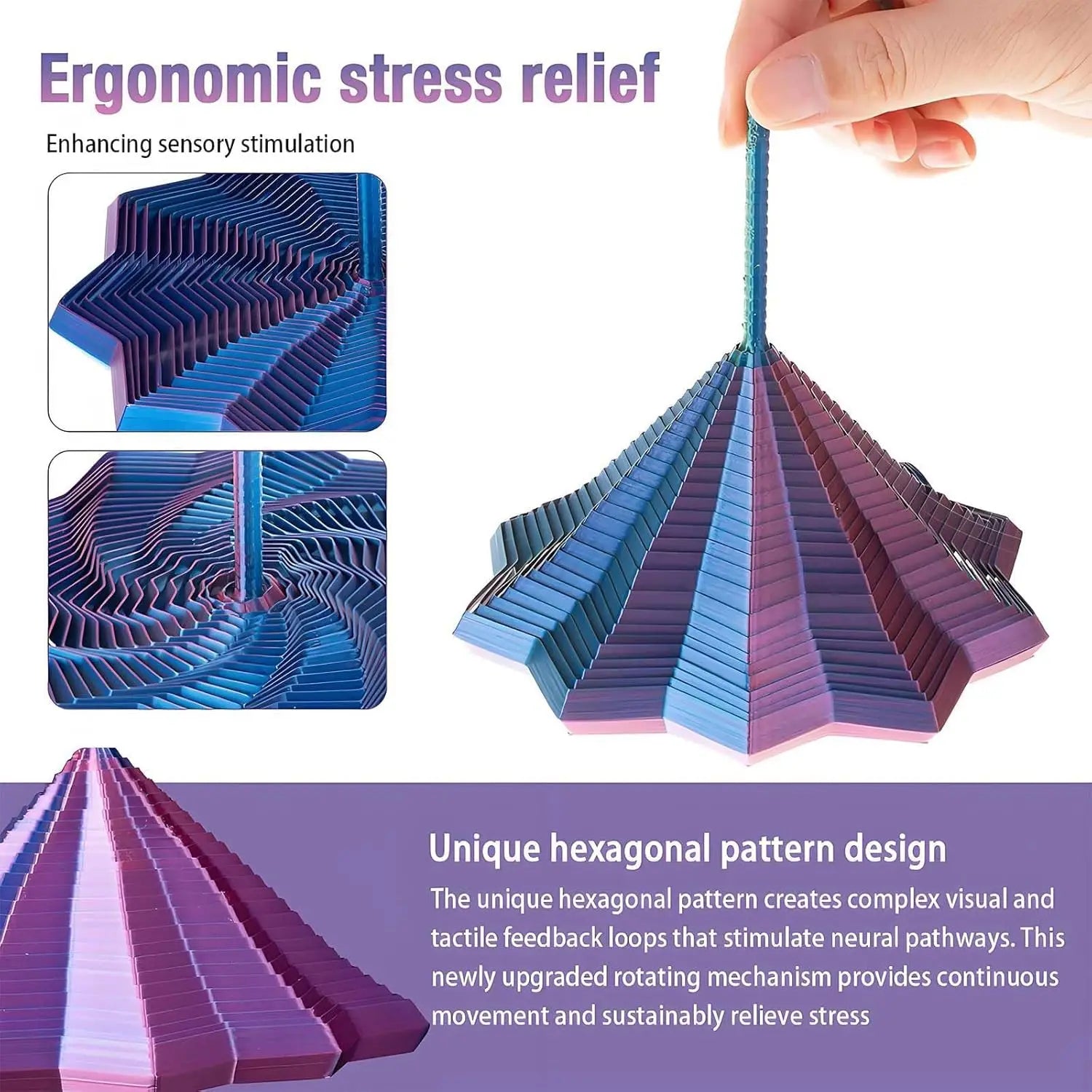 JoyGum Whirling Spiral Hexagon Spinner!